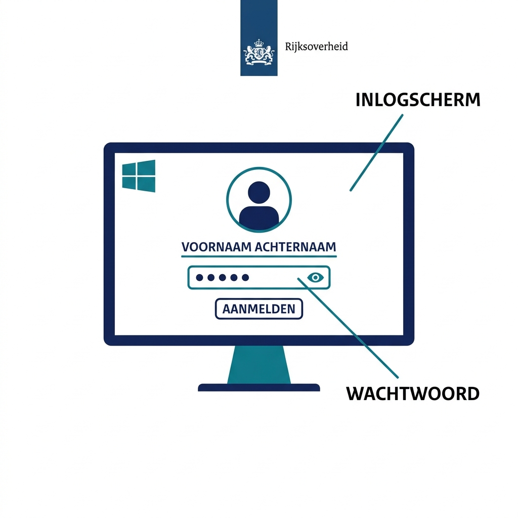 Schermafbeelding bij stap 3 van Computer aan- en uitzetten: Wacht tot Windows is opgestart en log in.