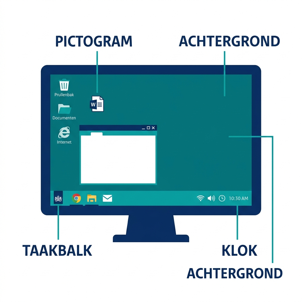 Schermafbeelding bij stap 3 van Wat is een computer?: Noem wat u ziet op uw beeldscherm.